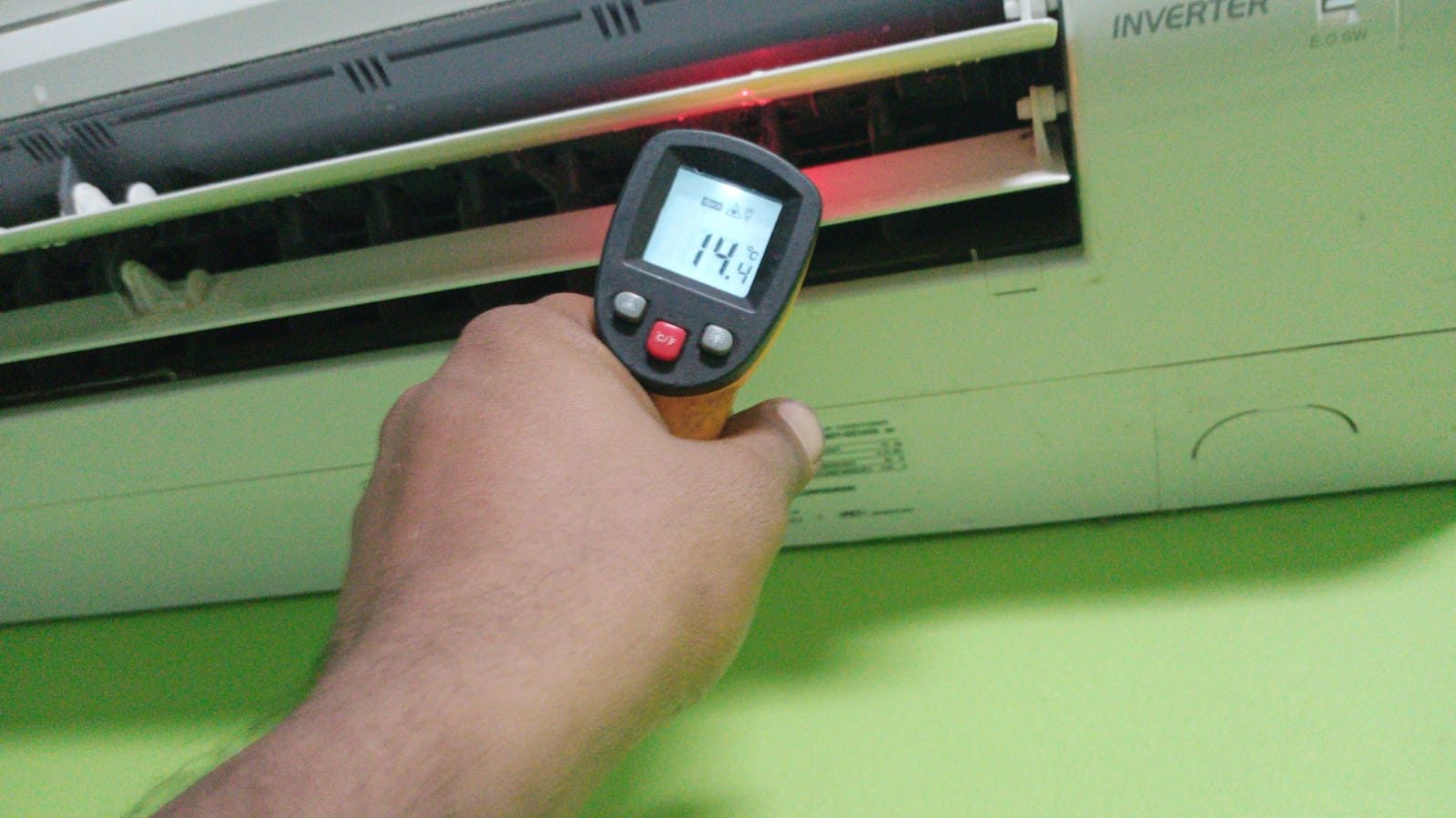 Aircon cleaning in progress